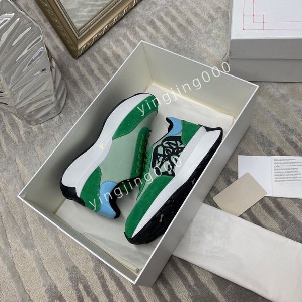 

2023new mens brand fashion sneaker women shoes sports trainers sneakers trainer stripe rubber sole stretch shoes, Black