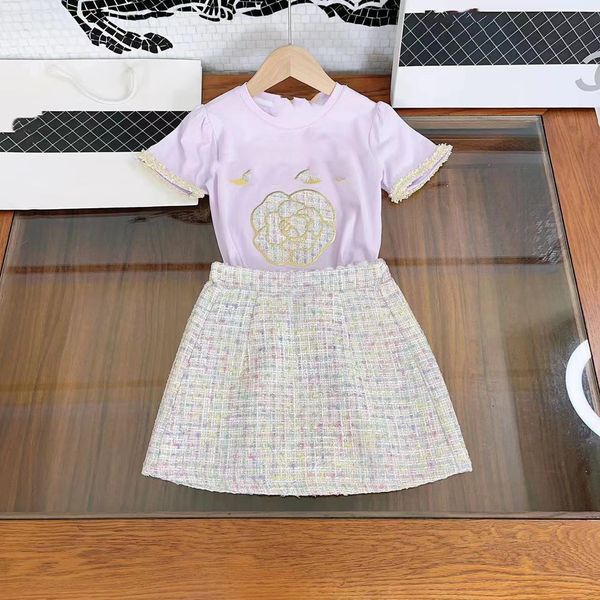 

baby girl dress designer kid clothe set white t-shirt and skirt child flower wedding dresses clothing sets 110-160 cm