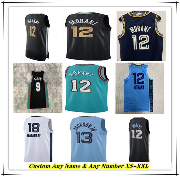 

Printed Ja Morant Desmond Bane Basketball Jersey Mike Bibby Derrick Rose Marcus Smart Jaren Jackson Ziaire Williams David Roddy Xavier Tillman MEMPHIS City Edition, Man black