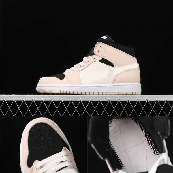 

jumpman 1 mens womens basketball shoes mid bq6472-800 barely orange light violet men women designers sports sneakers trainer shoe