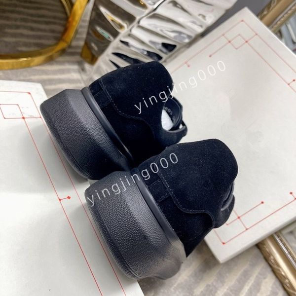 

2023mens flat sneakers low mens casual trainers walking designer woman shoe leather lace up men fashion platform, Black