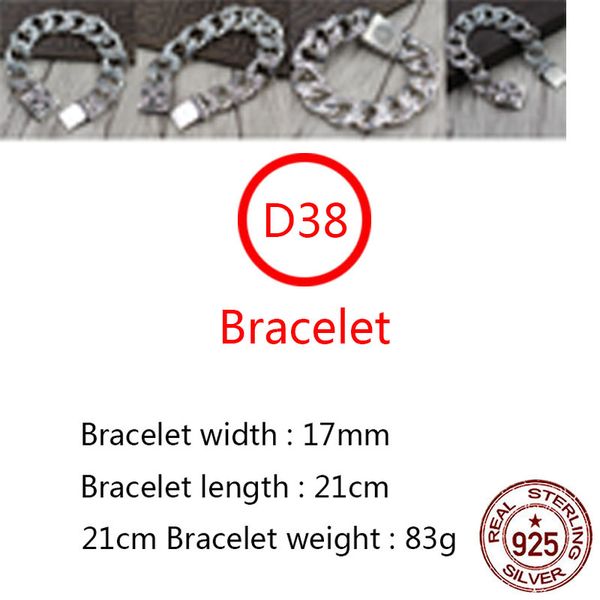 

d38 s925 sterling silver bracelet punk hip hop style personalized classic jewelry pink diamond cross flower letter shape gift for lovers, Golden;silver
