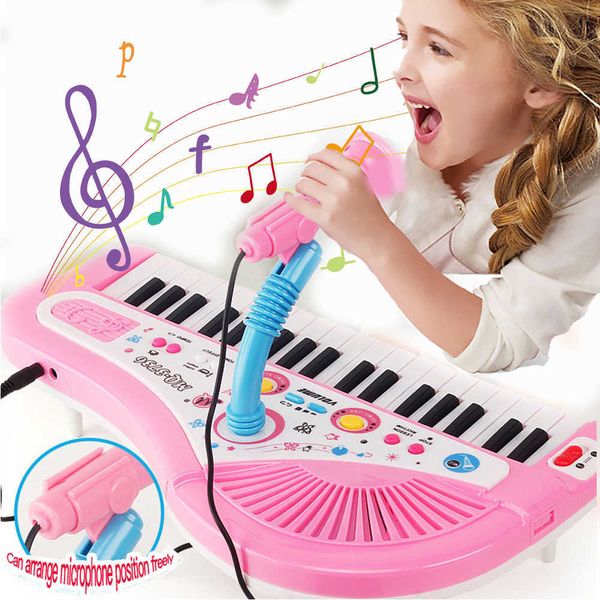 

Piano Keyboards 37 Key Electronic Keyboard Piano for Kids with Microphone Musical Instrument Toys Educational Toy Gift for Children Girl Boy board