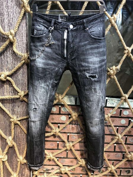 

d2 ss20 new arrival brand designer men denim cool guy jeans embroidery pants fashion holes trousers italy size 44-54 a213 sj dmd, Blue