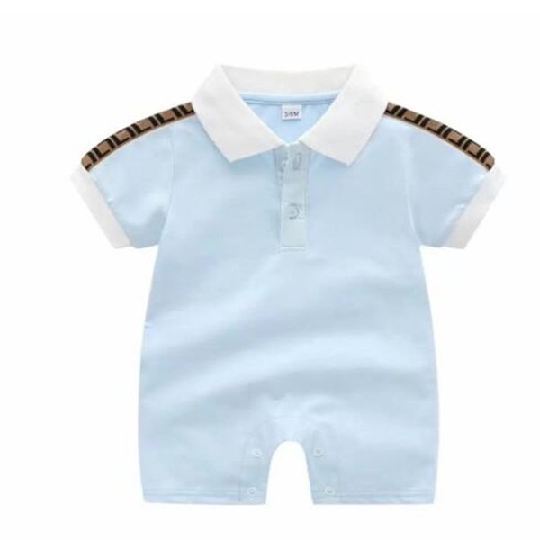 

summer kids clothing sets newborn baby rompers girls boy short sleeve cotton clothes designer brand letter print infant romper children paja, White