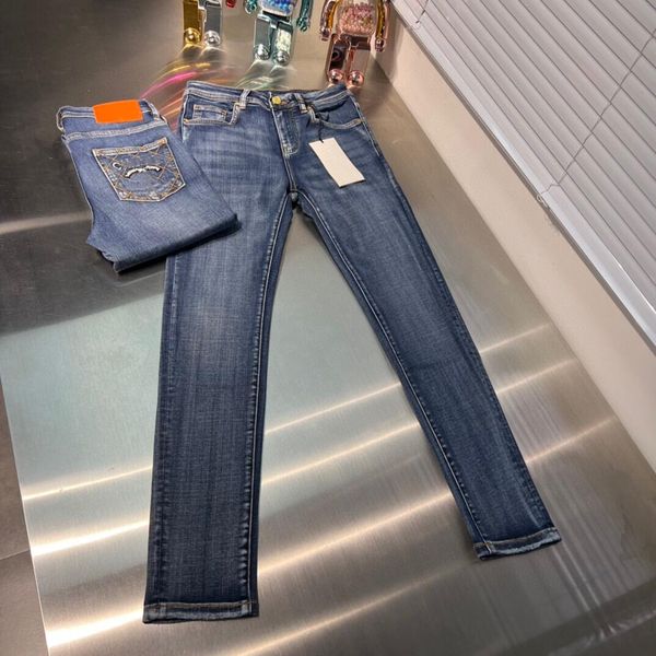 

designer womens jeans ba clothes high waist pencil pants slim and elastic casual pedicure cowboy boots pants badge letter female ba4, Blue