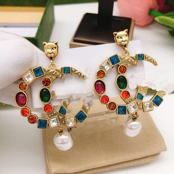 

woman trend charm earrings double g letter earing designer stud pearl orecchini fashion luxury gold silver ggity jewelry hoop women ohrringe, Golden
