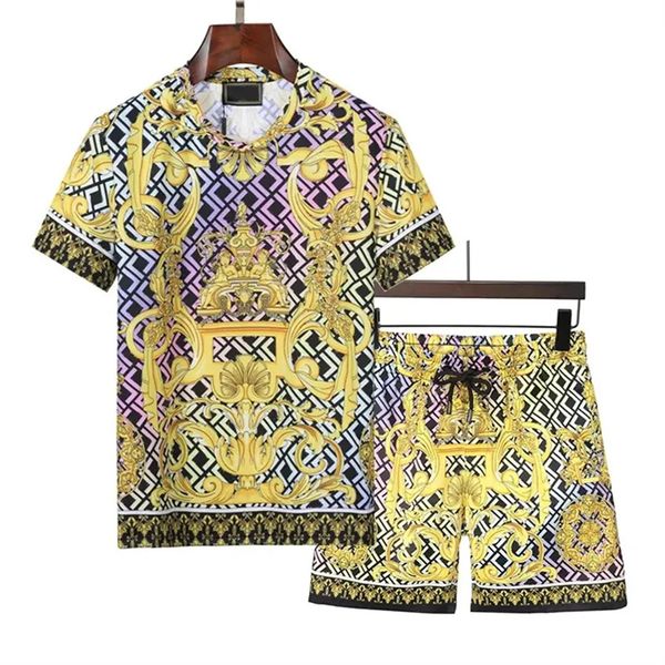 

men's tracksuits pullover new fashion men's summer sportswear short-sleeved shirts jogging suits men's running men's sho, Gray