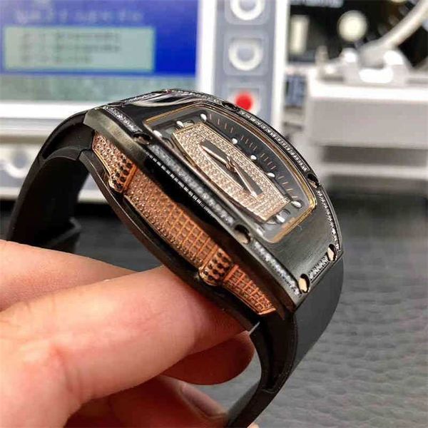 

designer richa milles watches luxury wristwatch leisure automatic machine drill black lip women'sqq high quality, Slivery;black