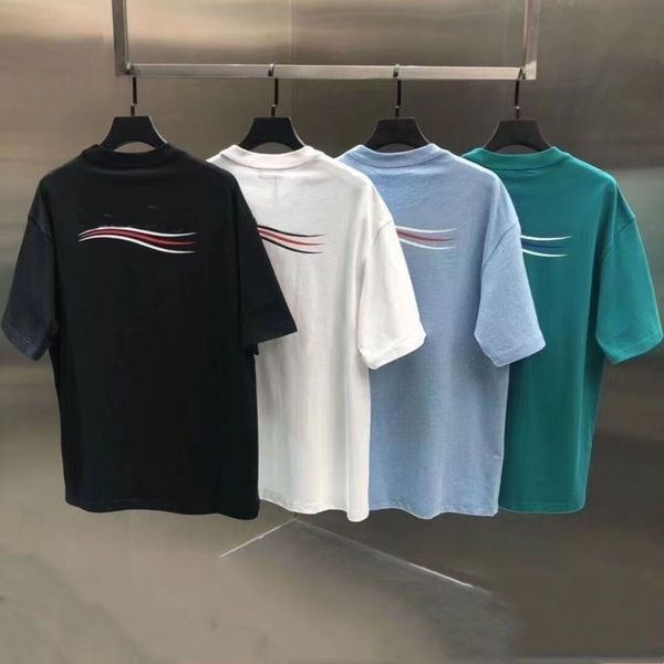 

designer t shirt mens shirt summer short sleeve waves tee men women lovers luxury t-shirts fashion senior pure cotton large size s-3xl, White;black