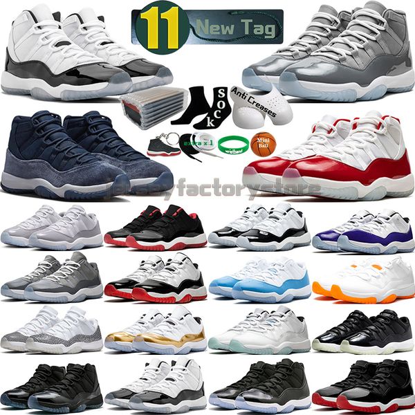 

11 mens basketball shoes 11s cherry cool cement grey concord 45 bred unc gamma blue midnight navy velvet 72-10 platinum tint men women outdo