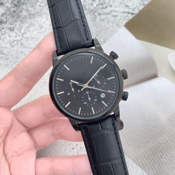 

arman wrist watches for men 2023 mens watches all dials work quartz watch luxury brand chronograph clock fashion leather strap montre de lux, Slivery;golden