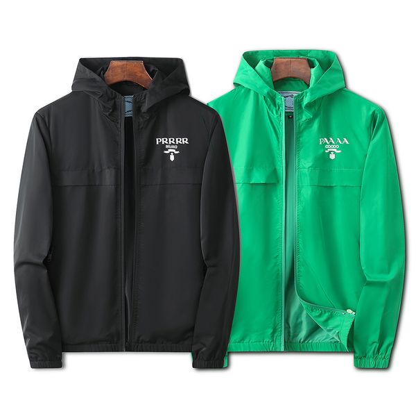 

designer mens jacket hooded spring style for men women windbreaker coat long sleeves fashion jackets with zippers letters printed outwears w, Black