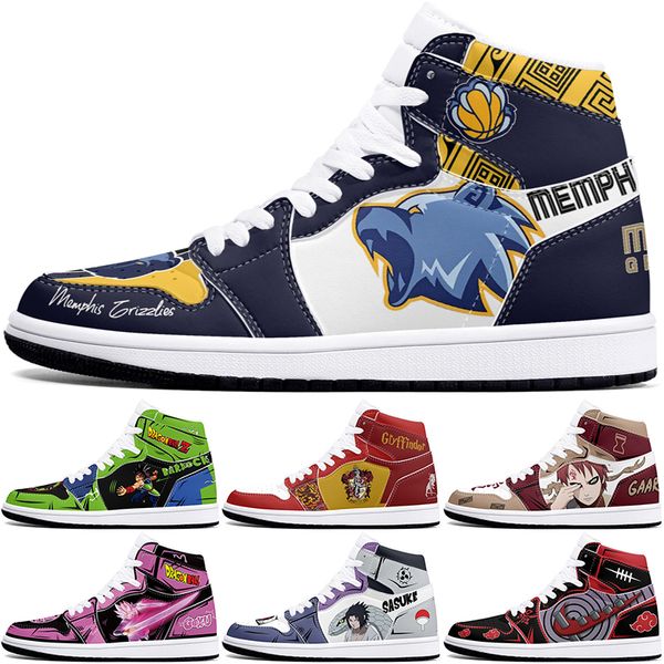 

New diy classics customized shoes sports basketball shoes 1s men women antiskid damping anime fashion cool customized figure sneakers 512624