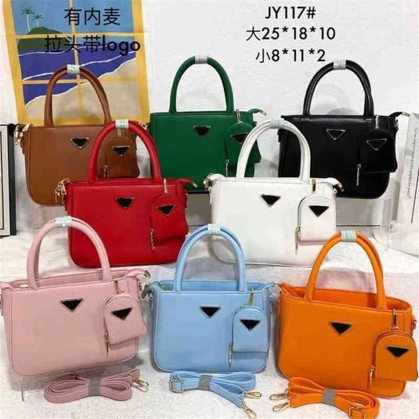 

designer bag 2023 summer tote 20% off female portable two piece set mini contrast color shoulder messenger