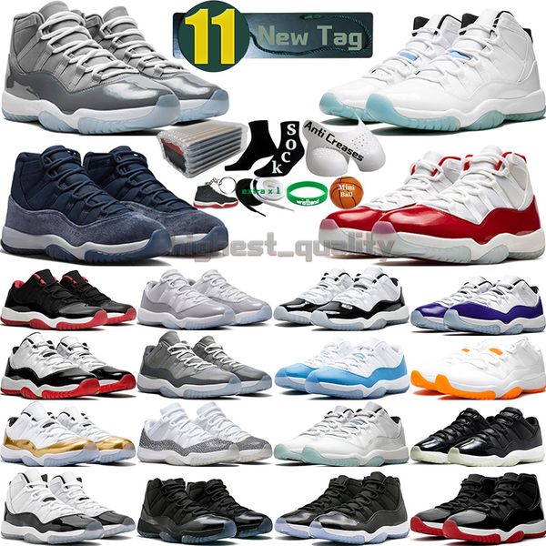 

11 mens basketball shoes 11s cherry cool cement grey concord bred unc gamma blue midnight navy velvet space jam 72-10 easter emerald men wom