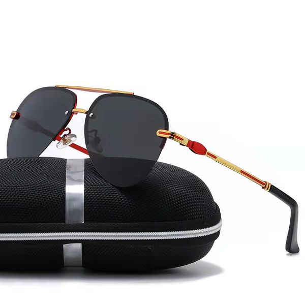 

men"s and women's police sunglasses wholesale of new polarized sunglasses for men and women frameless metal sunglasses for outdoor, White;black