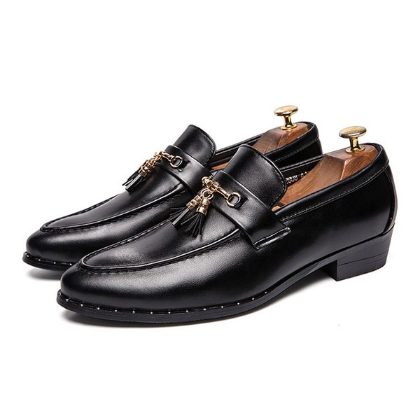 

dress shoes authentic cowhide metal buckle lady leather casual shoe mules princetown men printed trample lazy slides loafers boots 38-46, Black