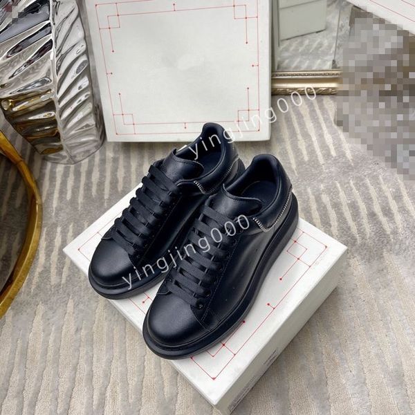 

brand womens sneakers low womens casual trainers walking designer woman shoe leather lace up men fashion platform, Black