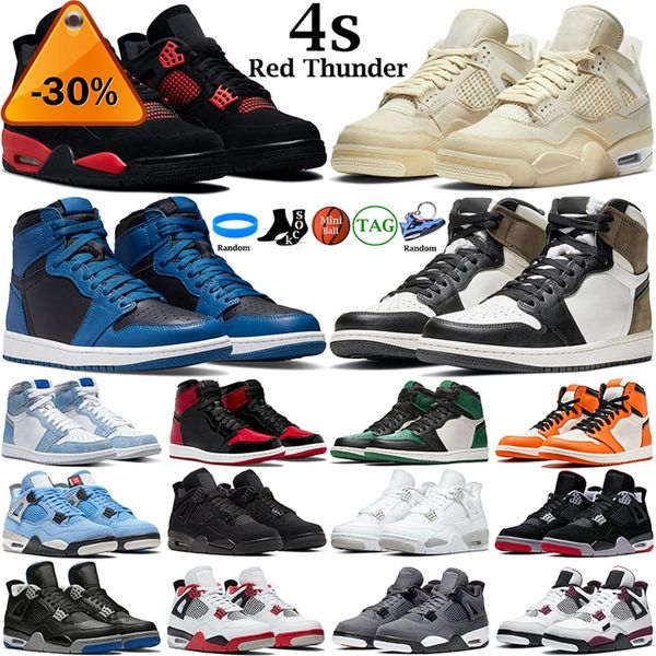 

2022 men basketball shoes women 4s red thunder 4 black cat sail white oreo cactus jack 1s dark marina blue mocha university banned241q