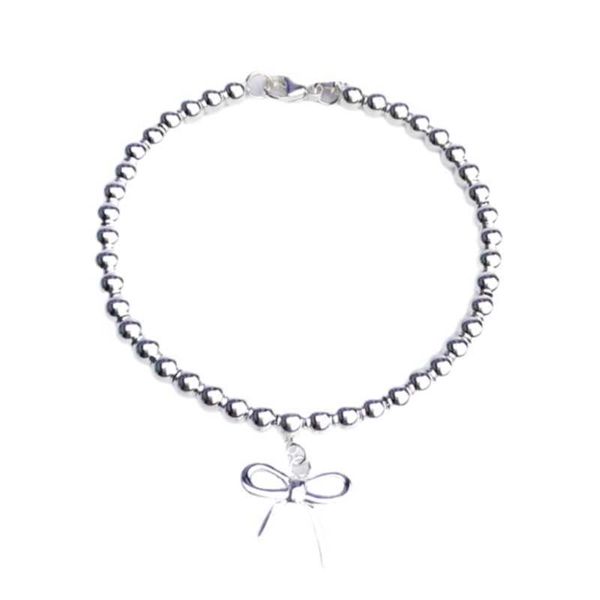 

charm bracelets big brand and same charm bracelets bow knot bracelet women's sterling silver 925 light luxury buddha bead round bead br, Golden;silver