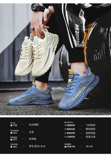 

chao brand new breathable flying weaving sneakers for men's shock-absorbing casual shoes soft soles anti-slippery trendy running daddy