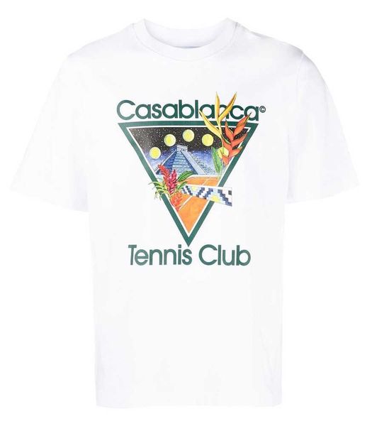 

casablanca designer tshirt fashion summer cotton tees beach men polos t-shirt casablanc, White;black