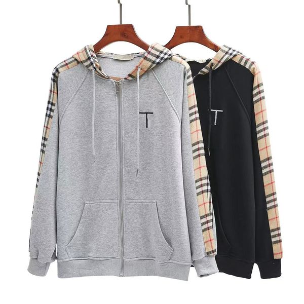 

designer burbrerys mens hooded correct version of autumn and winter lattice hoodie loose long sleeved sweater for men trend ins3vo0i 134och, Black