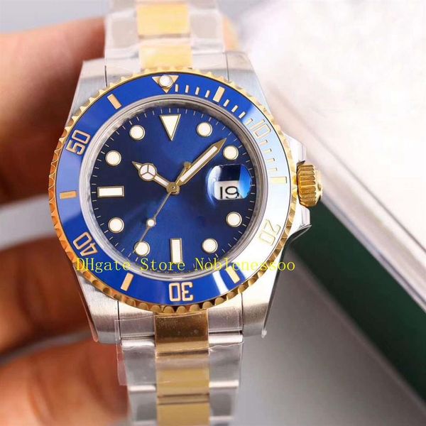 

4 style v12 n factory 904l steel watch men's 40mm 18k yellow gold steel black dial blue ceramic bezel 116613lb 116618ln 11661322d, Slivery;brown