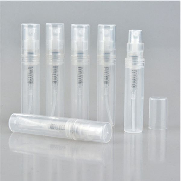 

500pcs/lot 2ml 3ml 5ml mini plastic spray perfume bottle small transprant sample perfume atomizer
