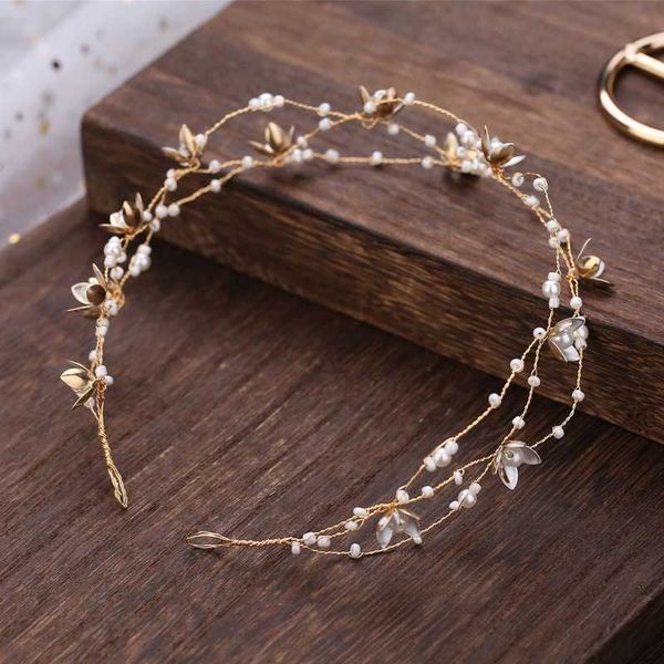 

wedding hair jewelry fashion handmade flower beaded bride headdress hairband tiara elegant small jewelry princess wedding hair accessories d, Slivery;golden