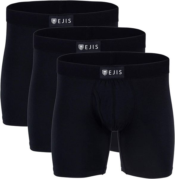 

ejis essential boxer briefs fly (3-pack) anti-odor micro modal, Red;black