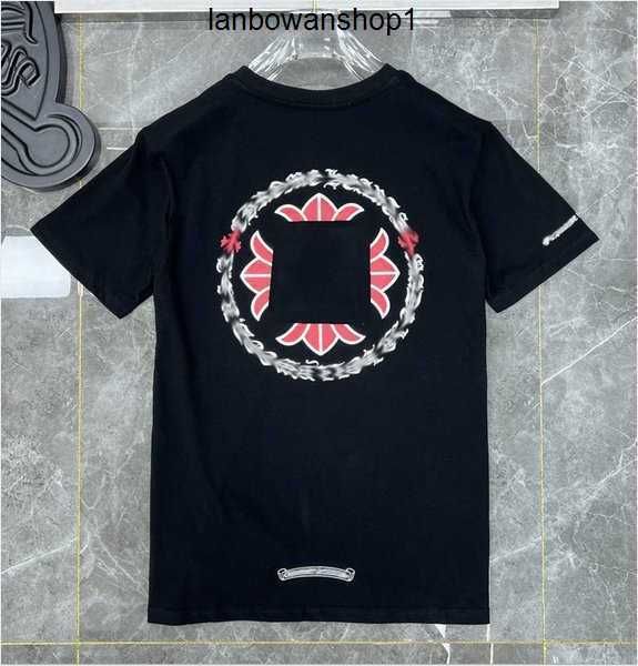 

22s mens classic t shirt fashion ch brand letter sanskrit cross pattern sweater t-shirts designers pullover cotton tshirts zjhh5ol7, White;black