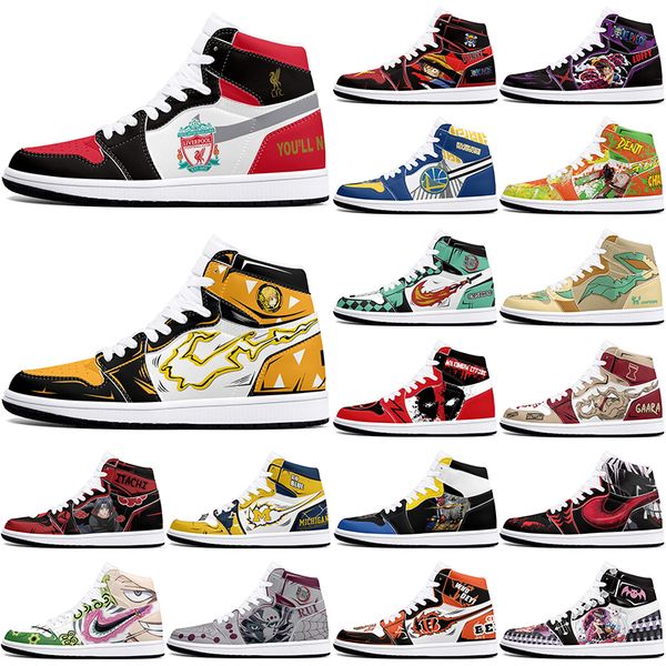 

New diy classics customized shoes sports basketball shoes 1s men women antiskid damping anime fashion cool customized figure sneakers 415306
