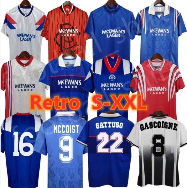 

glasgow rangers fc soccer jerseys 87 90 92 93 94 95 96 97 99 01 08 retro soccer jerseys 20 21 gerrard gascoigne laudrup ferguson gerrard mcc, Black;yellow