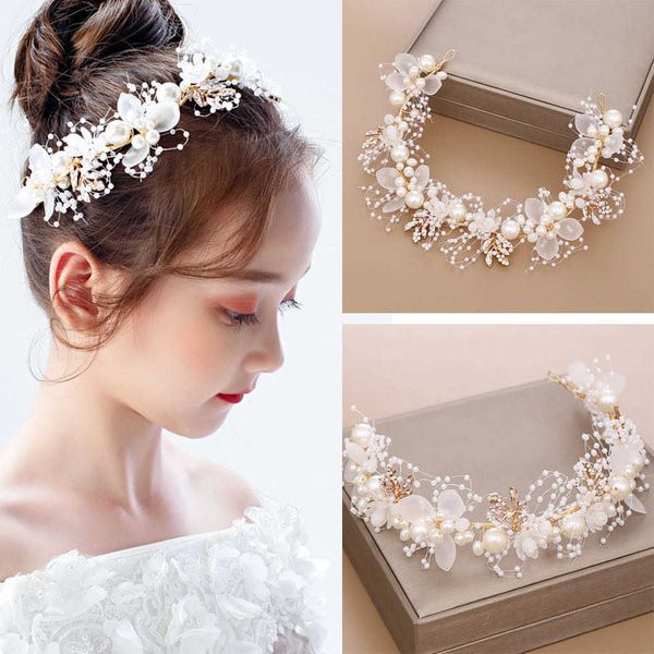 

wedding hair jewelry children's wreath girl headband princess tiara crown decoration bride bridesmaid wedding pgraphy holiday p headdre, Slivery;golden