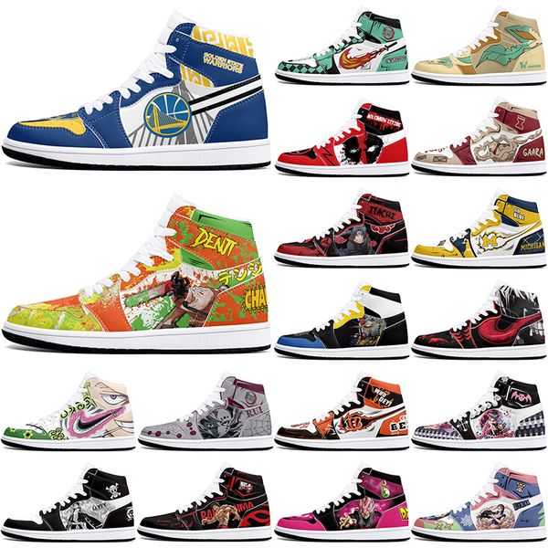 

New diy classics customized shoes sports basketball shoes 1s men women antiskid damping anime fashion cool customized figure sneakers 415850