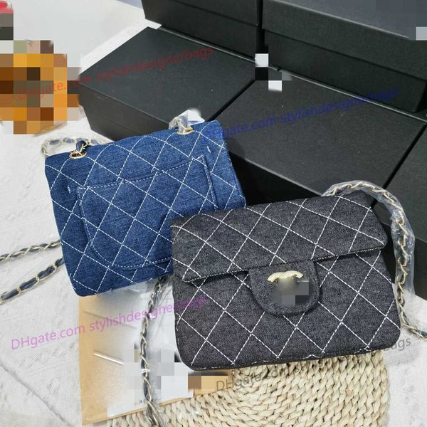 

designer bags denim fabric crossbody bag shoulder bags classic diamond lattice high-end womens purses and handbags hardware accessories orig