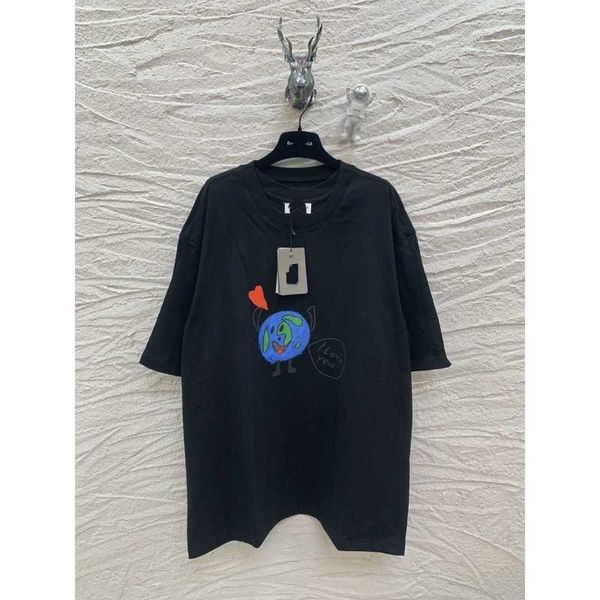 

luxury designer's new men's women's short sleeved sportswear set shirt high edition love earth double short sleeve front back, White;black