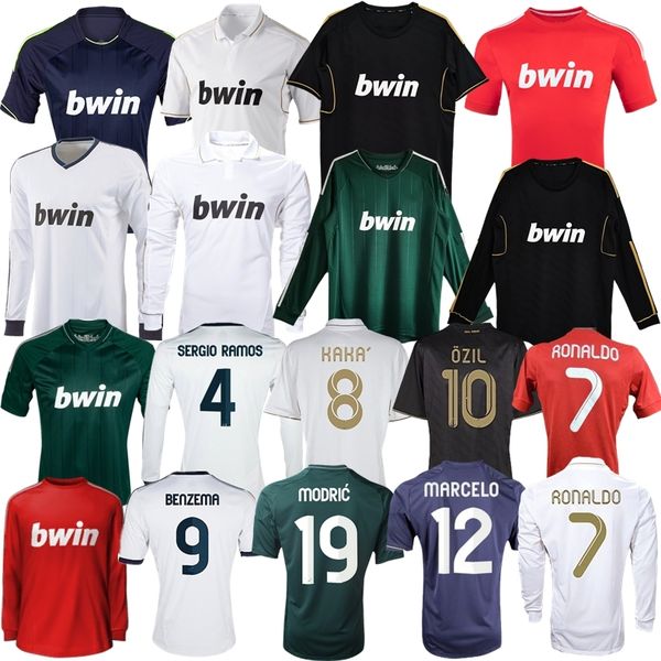 

2011 2012 2013 kaka benzema retro soccer jerseys ozil di maria alonso11 12 13 ronaldo modric higuain real madrids home third classic vintage, Black;yellow