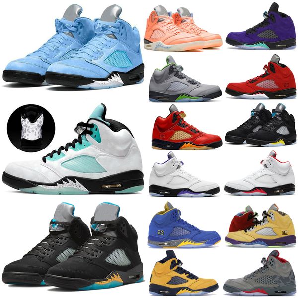 

jumpman 5 5s basketball shoes mens oreo sail white cement dark concord green bean raging racer blue fire red silver black metallic alternate