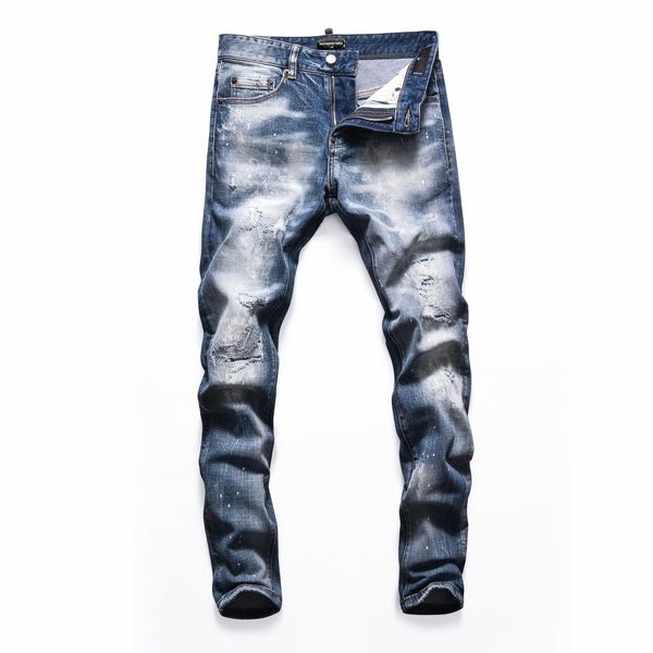 

d2 phantom turtle perfecto wash cool guy jeans classic fashion man hip hop rock moto mens casual design ripped distressed skinny denim yqy, Blue
