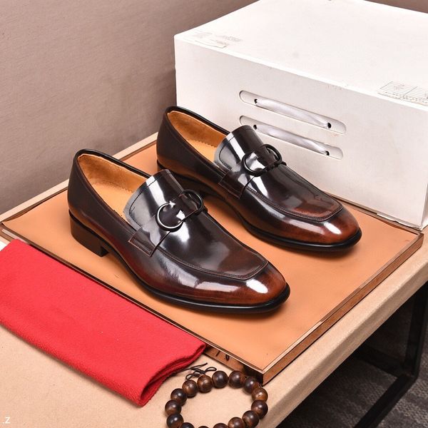 

f2/23model 2023 men designer formal business brogue shoes luxurious men's dress shoes male casual genuine leather wedding party loafers, Black