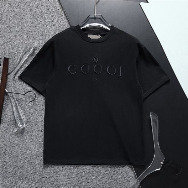 

2023 fashion designer mens t shirt embroideryletter printed man t-shirt cotton casual tees short sleeve hip hop streetwear luxury tshirts si, White;black