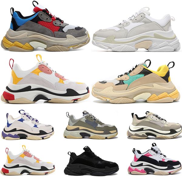 

mens casual shoes luxurys designers grey blue red black neno pink white for womens triple s sports sneakers trainers walking outdoor size 36