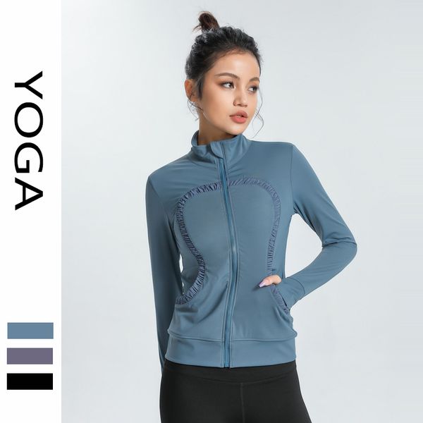 

alo yoga fashion sports coat women's loose large size stand-up collar yoga clothes zipper cardigan fitness jacket s-xl