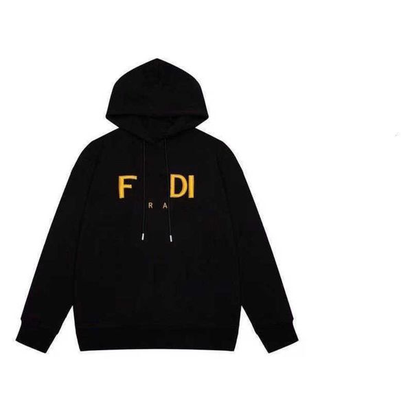 

hoodie ff embroidery fendyity standard designer luxury with classic fashion autumn and comfortable winter the loose hood for men and women, Black