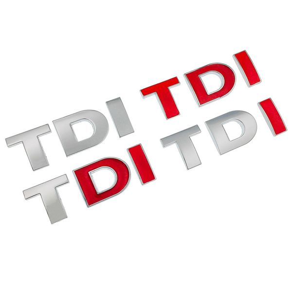 

for vw golf jetta passat mk4 mk5 mk6 skoda silver red solid tdi logo badge metal emblem decal car sticker accessories