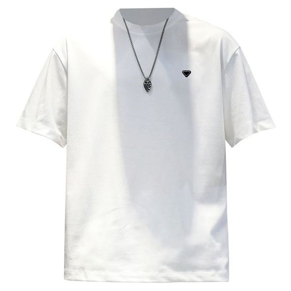 

designer men's cotton short sleeved t-shirt, casual loose top, White;black