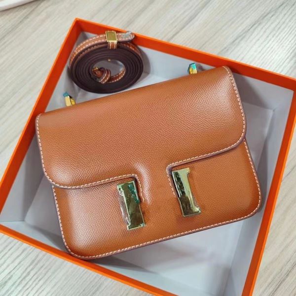 

designer one shoulder crossbody bag women's handbag wallet new stewardess bag high version leather small square bag fashion underarm to